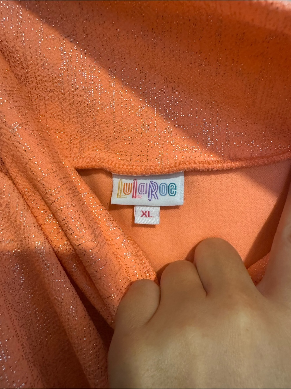 LuLaRoe Coral Glitter Pencil Skirt - Picture 2 of 4